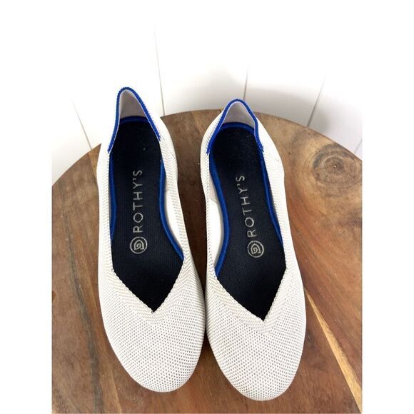 Rothy’s The Flat Birdseye Flax Grey Women's 6.5 Ballet Flats Retired Round Toe - Picture 7 of 8